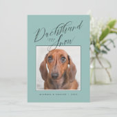 Carte DACHSHUND THRU THE SNOW Ajouter votre photo (Debout devant)