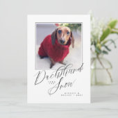 Carte DACHSHUND THRU THE SNOW Ajouter votre photo (Debout devant)