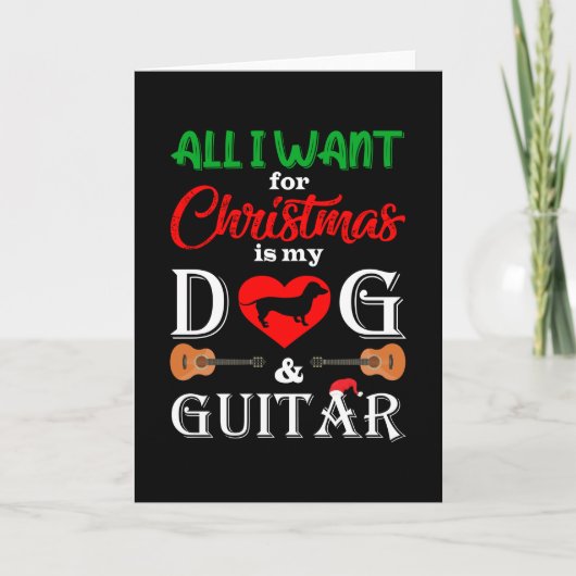 Carte dachshund tout ce que je veux pour noël c'est mon (Devant)