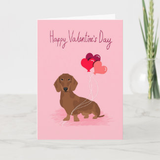 Carte Dachshund Valentines - amour doxie