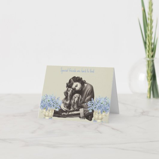 Carte Dachshund vintage (Devant)