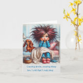 Carte Dachshund Vous A Manqué (Fleur jaune)