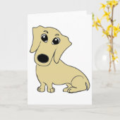 Carte dachshund wheaton dessin animé (Fleur jaune)