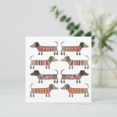 Carte Dachshund Wiener Saucisse Chien (Debout devant)
