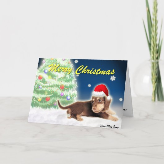 Carte Dachshund Xmas Tree (personnalisable) (Devant)