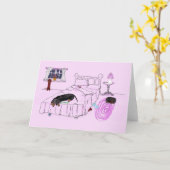 Carte Dachshunds (Fleur jaune)