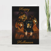 Carte Dachshunds d'Halloween (Devant)