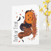 Carte Dachshunds Halloween (Fleur jaune)