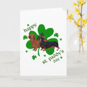 Carte Dachshunds Saint-Patrick (Fleur jaune)