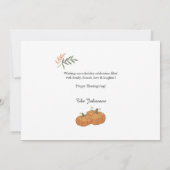 Carte d'action de grâce des Citrouilles de l'autom (Dos)