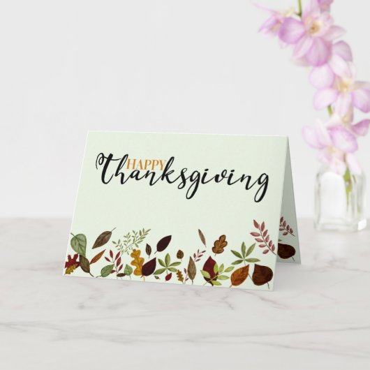 Carte d'action de grâce du feuillage d'automne (Orchidée)