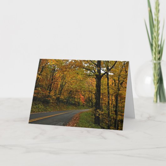 Carte d'action de grâce du feuillage d'automne (Devant)