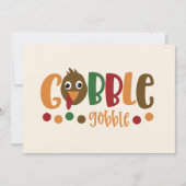 Carte d'action de grâce mignonne Turquie Gobble Go (Devant)