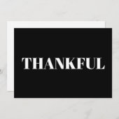 Carte d'action de grâce moderne en noir et blanc (Devant / Derrière)