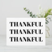 Carte d'action de grâce moderne en noir et blanc (Debout devant)