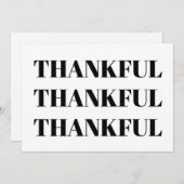 Carte d'action de grâce moderne en noir et blanc (Devant / Derrière)