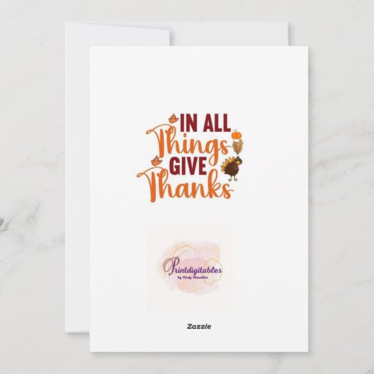 Carte d'action de grâce pour Chiens et Chats, (Dos)