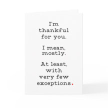 Carte d'action de grâces amusante