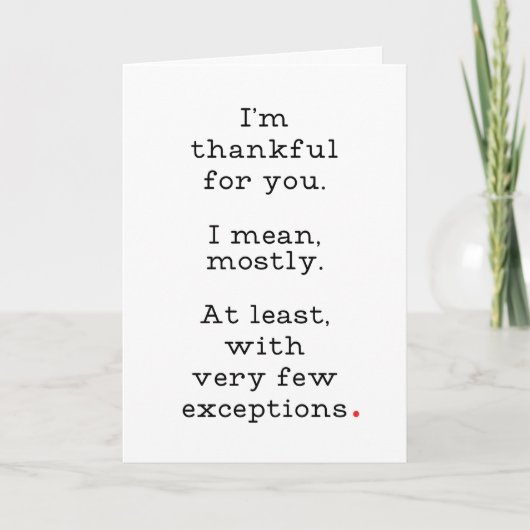 Carte d'action de grâces amusante (Devant)