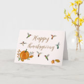 Carte d'action de grâces de colibris (Fleur jaune)