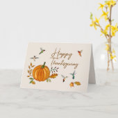 Carte d'action de grâces de colibris (Fleur jaune)