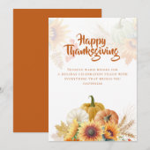 Carte d'action de grâces florale d'automne (Devant / Derrière)