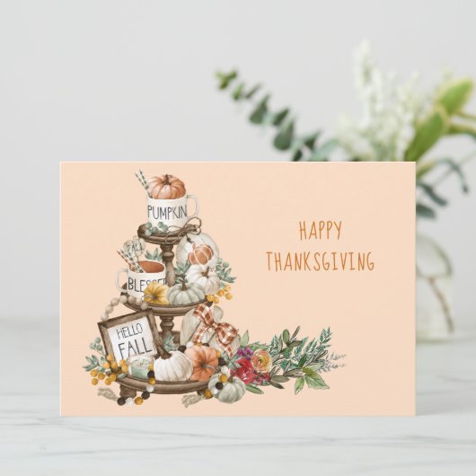 Carte d'action de grâces rustique (Debout devant)