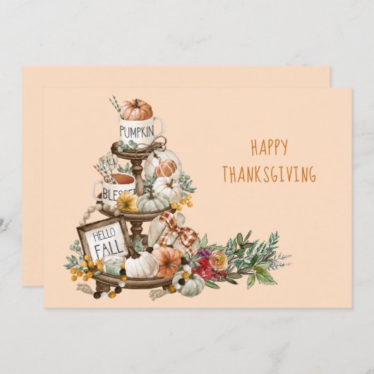 Carte d'action de grâces rustique (Devant / Derrière)