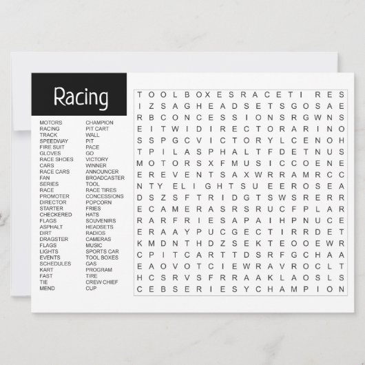 Carte d'activité à thème sportif (Devant)