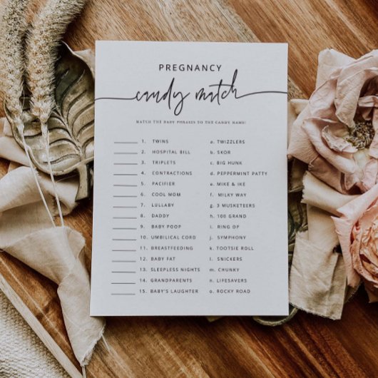 Carte d'activité Baby shower de match de fête de b