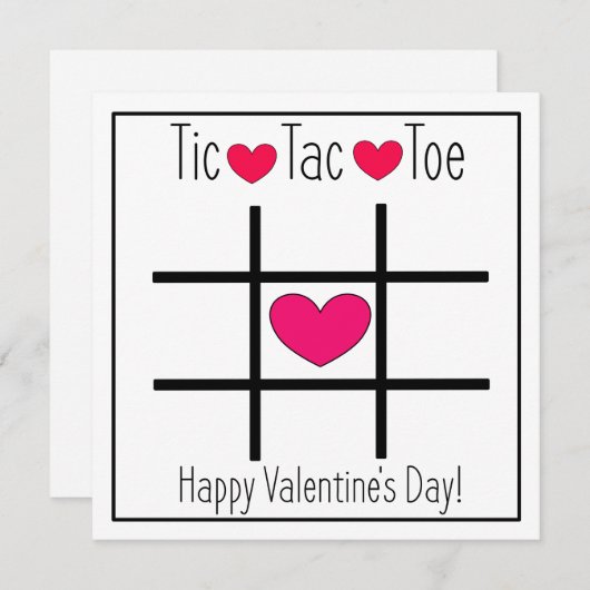 Carte d'activité de la Saint-Valentin TIC TAC TOE (Devant / Derrière)