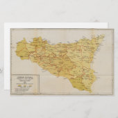 Carte d'activité de Mafia en Sicile Italie 1900 (Devant / Derrière)