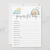 Carte d'activité de prières boho soleil pour bébé (Devant)