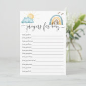 Carte d'activité de prières boho soleil pour bébé (Debout devant)