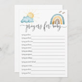 Carte d'activité de prières boho soleil pour bébé (Devant / Derrière)