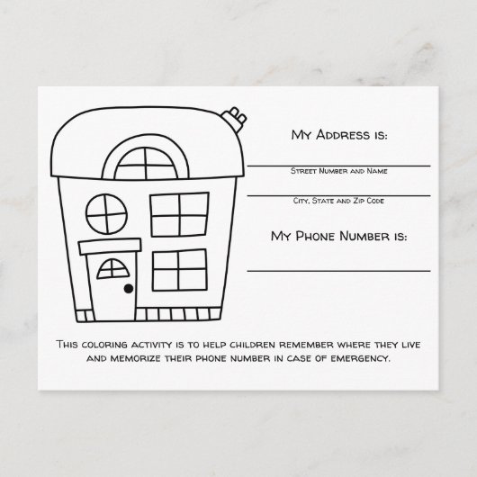 Carte d'activité d'information d'urgence pour les (Devant)