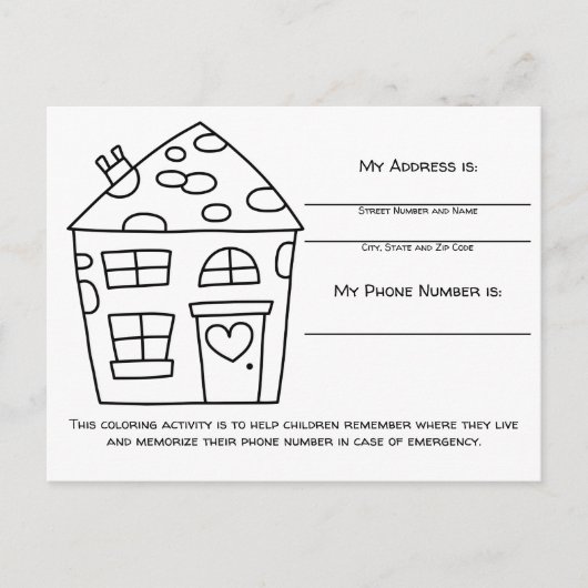 Carte d'activité d'information d'urgence sur la co (Devant)