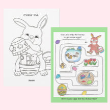 Carte d'activité Labyrinthe & Coloriage du Lapin d