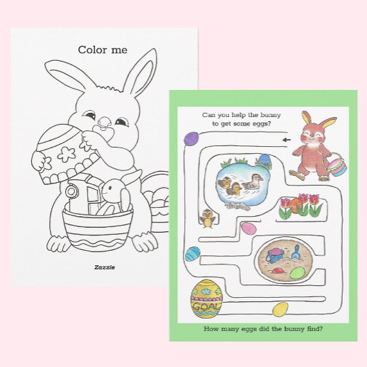 Carte d'activité Labyrinthe & Coloriage du Lapin d