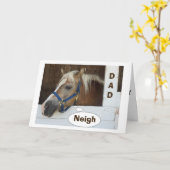 CARTE **DAD** CHEVAL "N'OUBLIERAIT JAMAIS LA FÊTE DES PÈ (Fleur jaune)