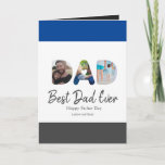 Carte DAD Cutout 3 Photo Collage Personalized gift<br><div class="desc">custom The perfect Father's Day Card, gift your father personalized with yours photos and text, Edit the text, and customize the fonts and colors to create your own unique Father's Day cards for dad and grandpa, This modern minimalist design features a photo collage layout Instagram photos and handwritten style script...</div>