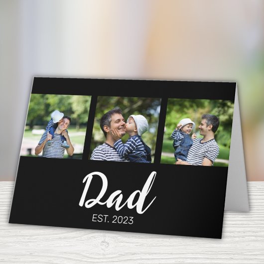 Carte Dad Established Elegant Script Black 3 Photo