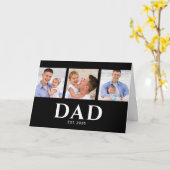 Carte Dad Established Modern Black 3 Photo Father's Day (Fleur jaune)