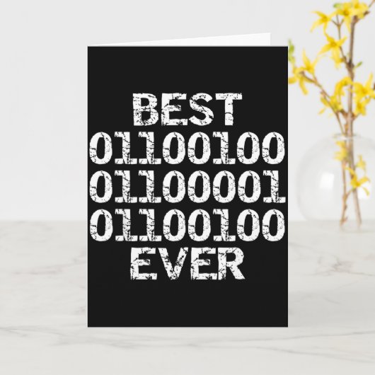 Carte Dad Ever In Binary Code Software Engineer Father G (Fleur jaune)