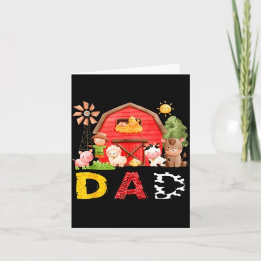 Carte Dad Farm Cow Birthday Boy Matching Family Matching (Devant)