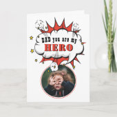 Carte Dad Hero Superhero Speech Bubble Fathers day (Devant)