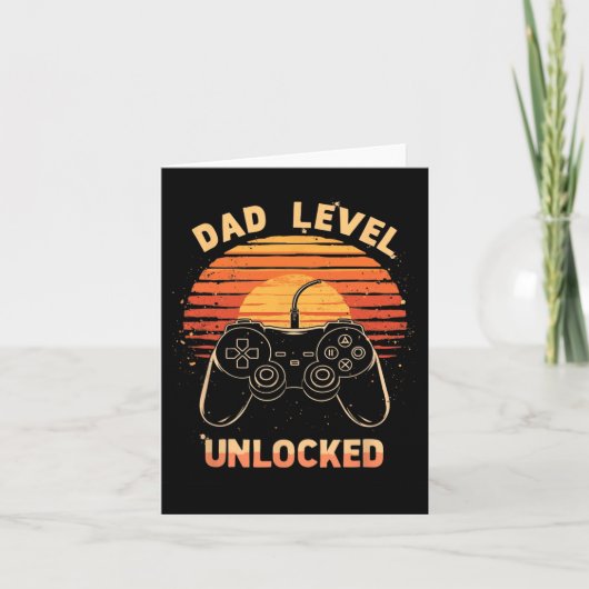 Carte Dad Level Unlocked Funny Retro New Dad Gamer (Devant)