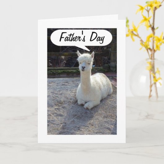 Carte DAD-LLAMA dit HAPPY FÊTE DES PÈRES=AWESOME DAD (Fleur jaune)