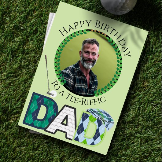 Carte Dad One photo Golf Birthday Card