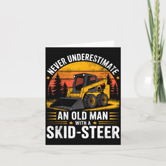 Carte Dad Skid Steer Operator Father Construction Heavy (Devant)